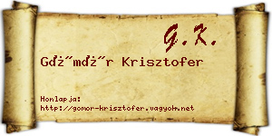 Gömör Krisztofer névjegykártya